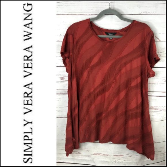 *3/$18*Simply Vera Vera Wang Texture Tee - Picture 1 of 8